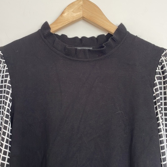 Adriana Papell Women’s Sweater Blouse Black/White M - Picture 2 of 6